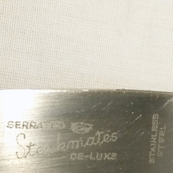 Vintage Glo-Hill Black Bakelite Handles-Steakmates De-luxe- Steak Knives & Case - Picture 7 of 14